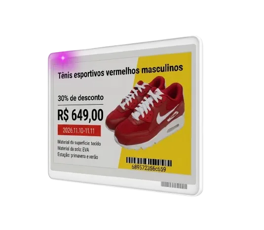 Etiqueta eletrônica FESL75 em uso